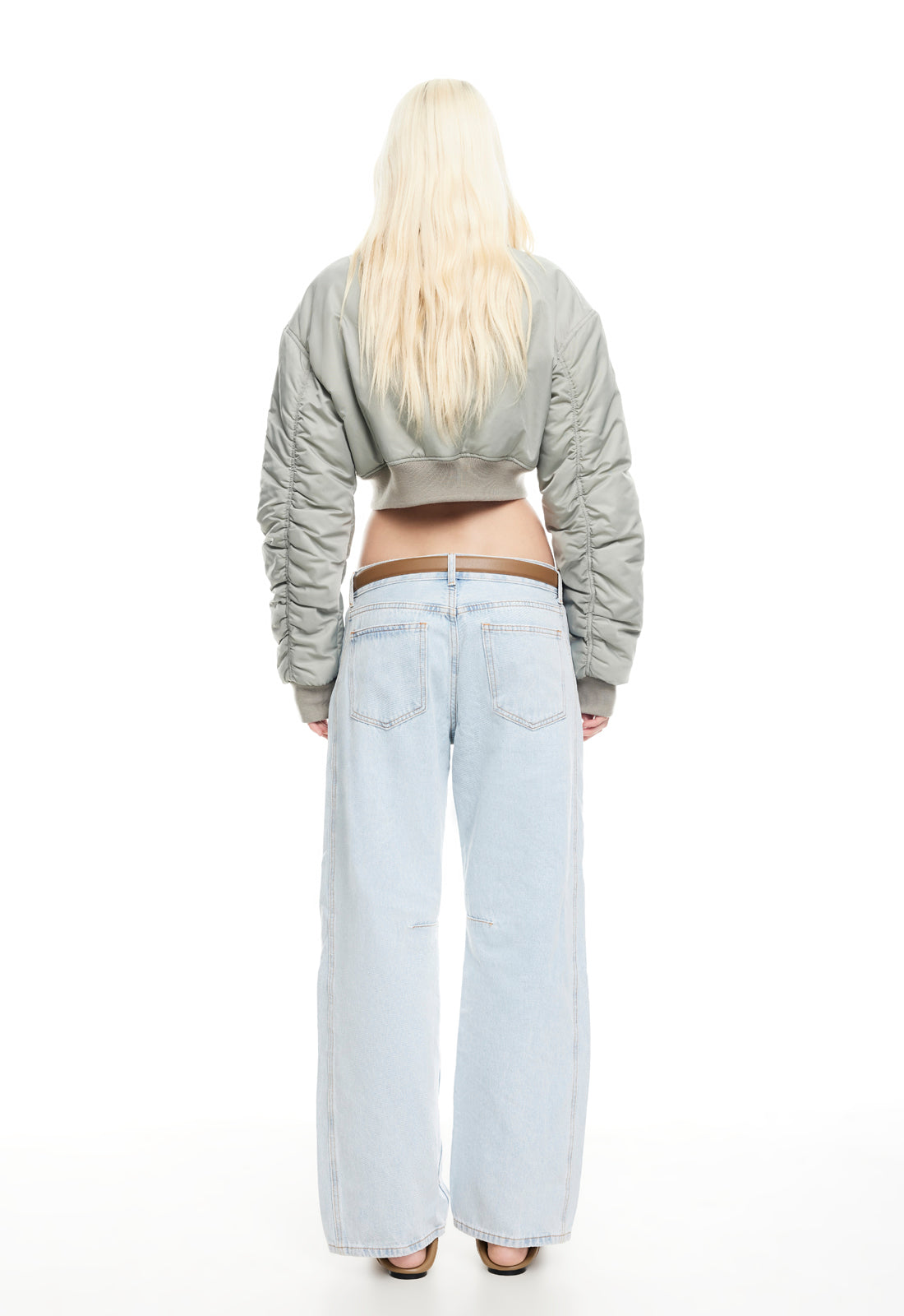 ESSENTIAL CROPPED BOMBER - MATCHA
