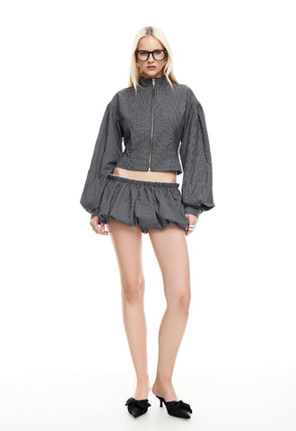ECLIPSE JACKET + MINI SHORT - ONYX PLAID