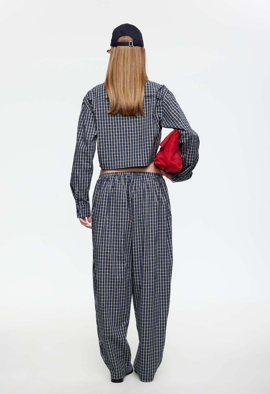 AURA PANT - NAVY LEMON PLAID