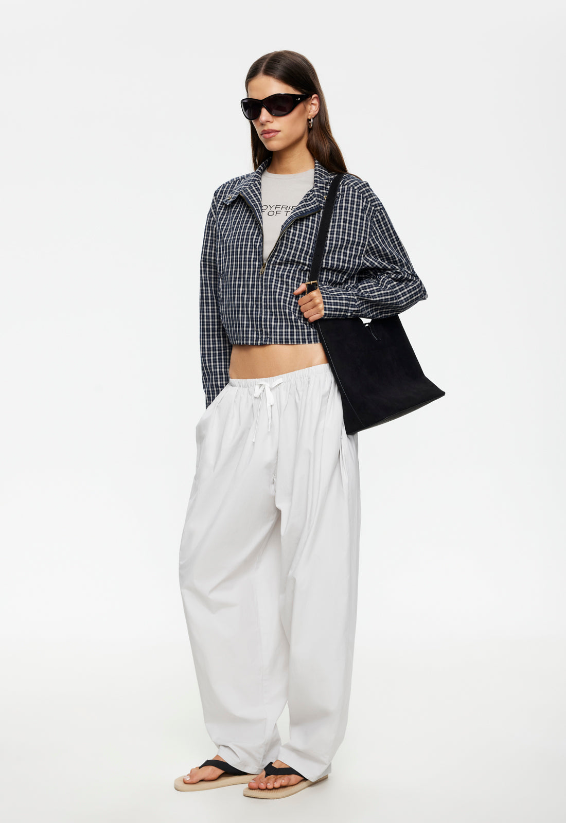 AURA JACKET - NAVY LEMON PLAID