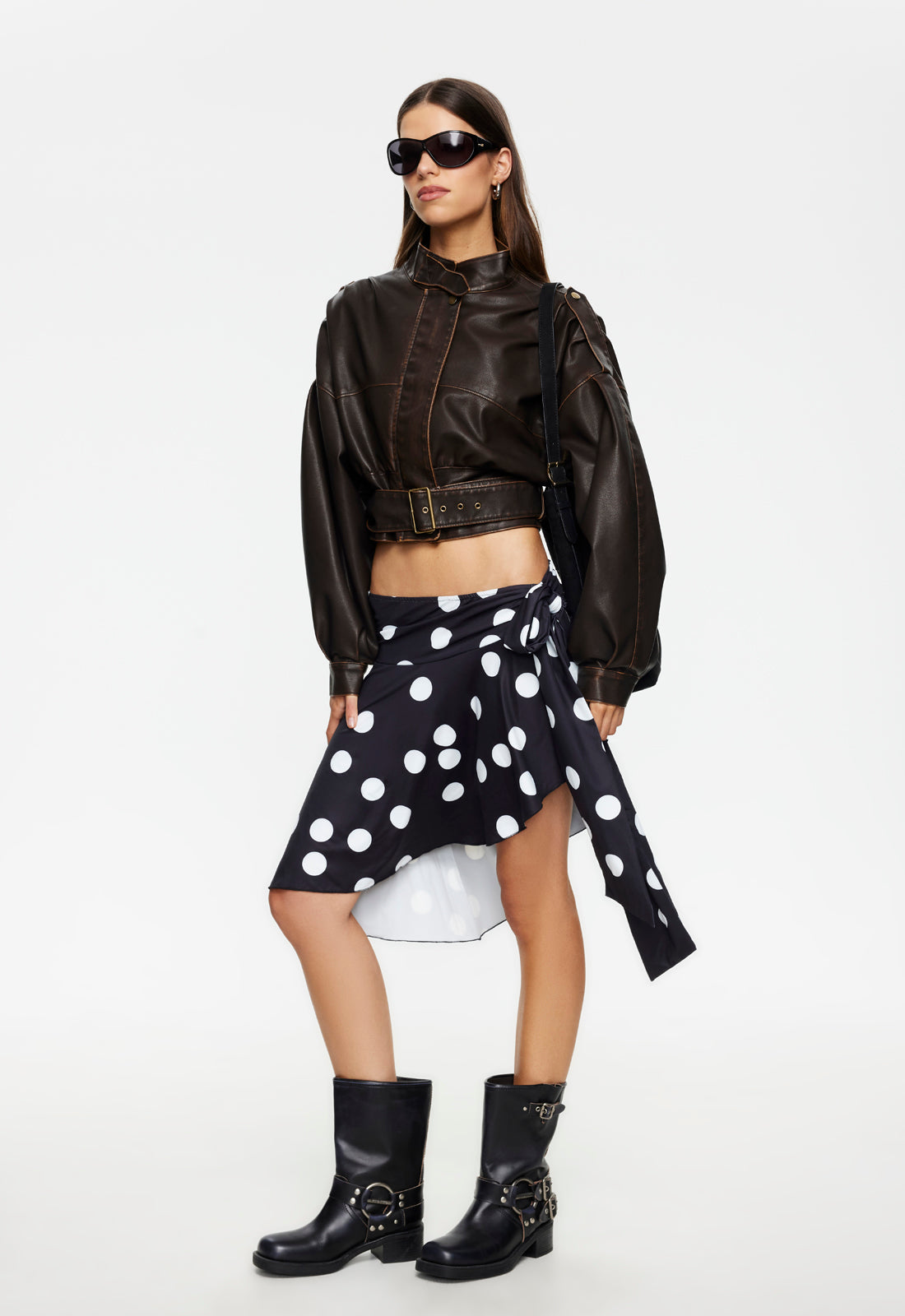 GIGI LEATHER JACKET - CHOCOLATE