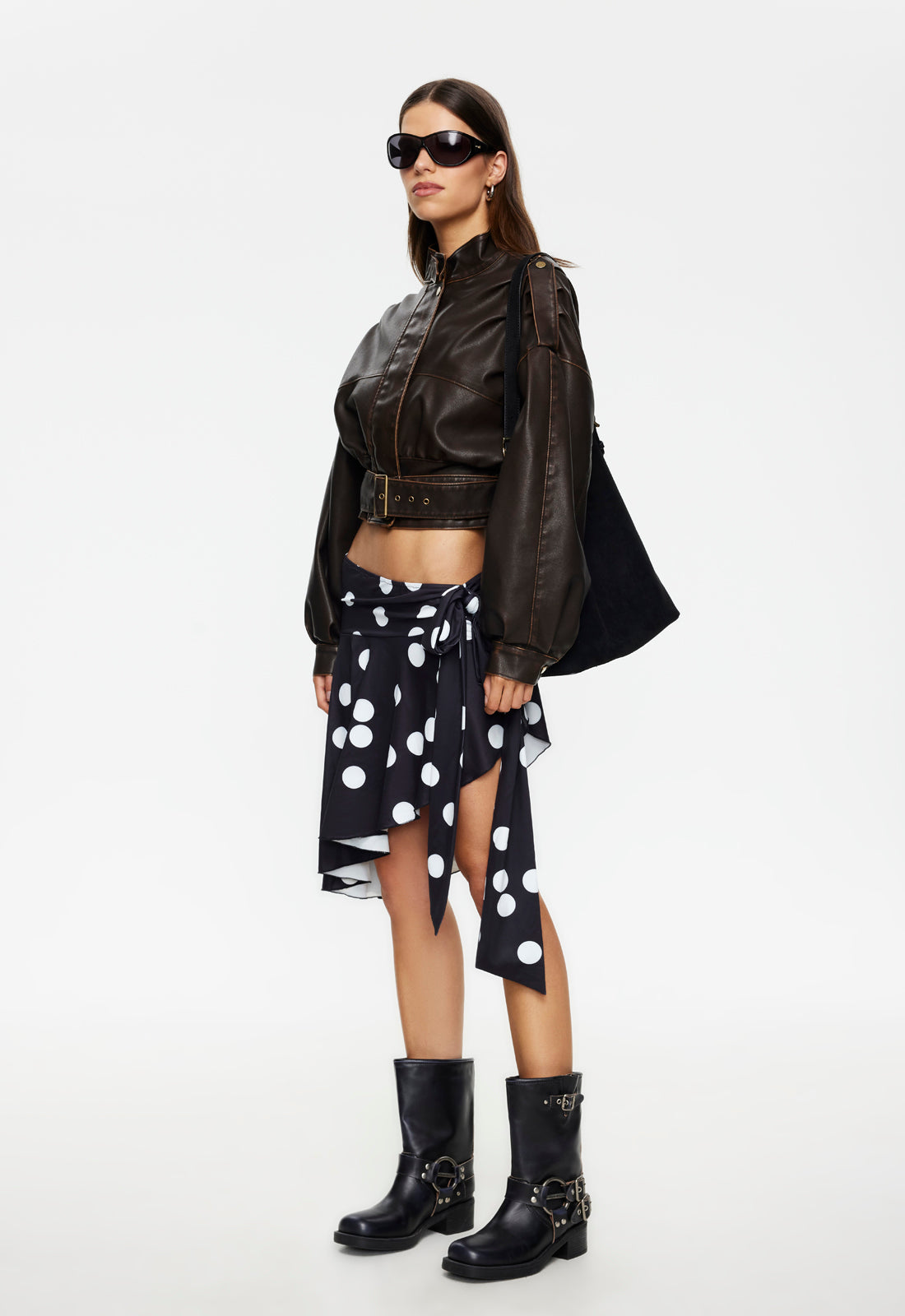 GIGI LEATHER JACKET - CHOCOLATE