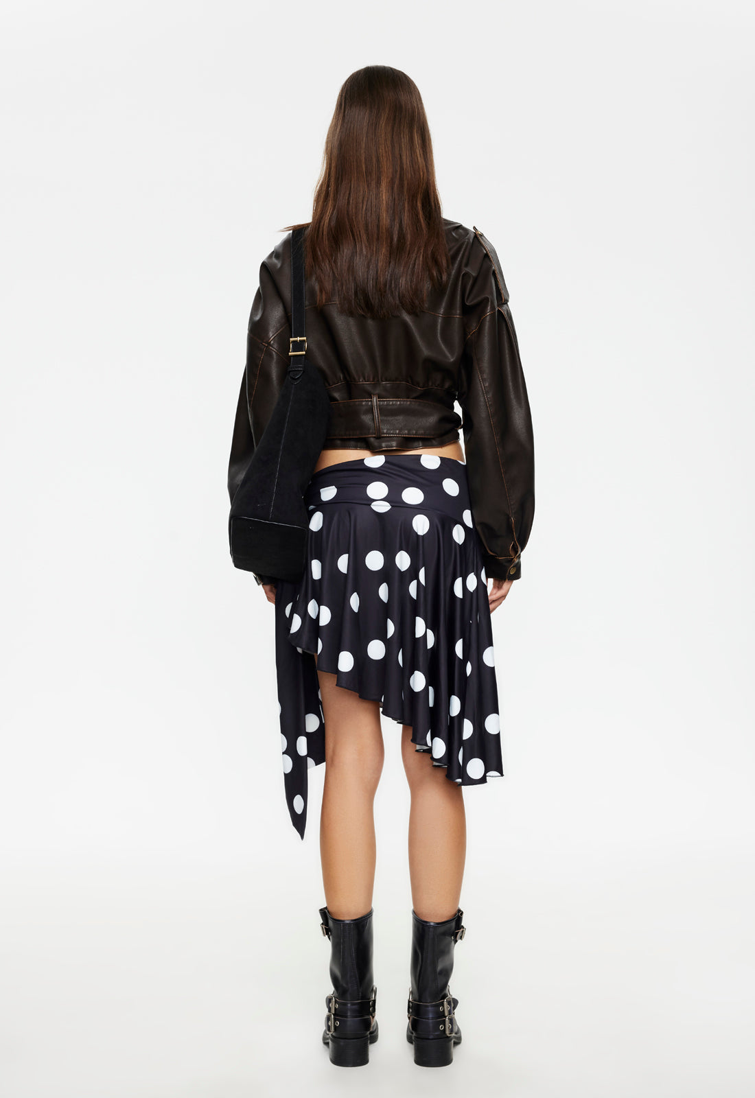 SAFARI MIDI SKIRT - NOIR POLKA