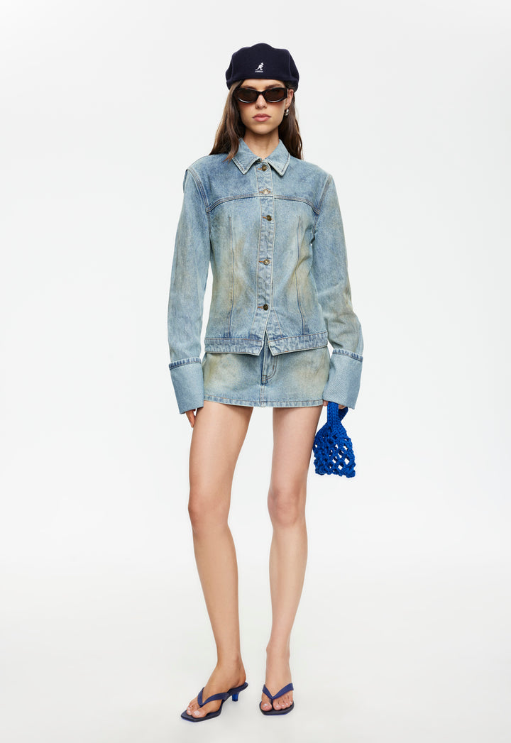 THE BRONX DENIM JACKET - STONE BLUE