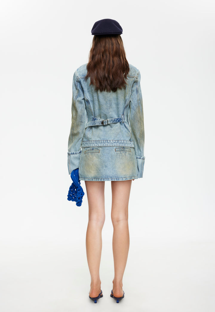 THE BRONX DENIM JACKET - STONE BLUE