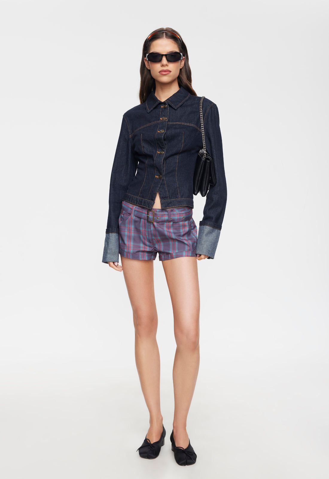 AFTERGLOW MINI SHORT - JADE PLAID