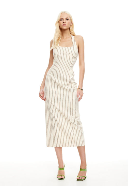 LES DEUX MIDI DRESS - CREAM STRIPE