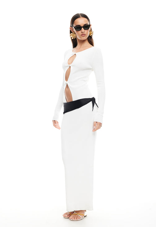 HOMECOMING LONG SLEEVE MAXI DRESS - IVORY