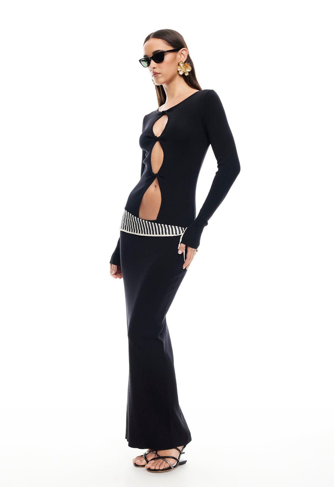 HOMECOMING LONG SLEEVE MAXI DRESS - ONYX