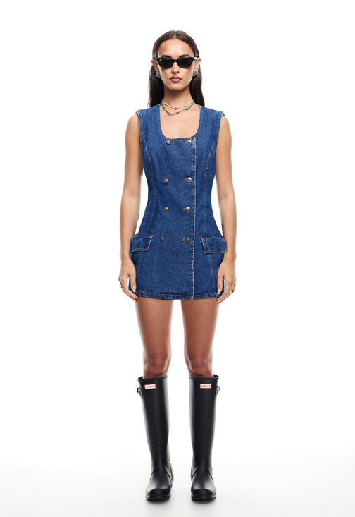 L'ESPRIT MINI DRESS - INDIGO