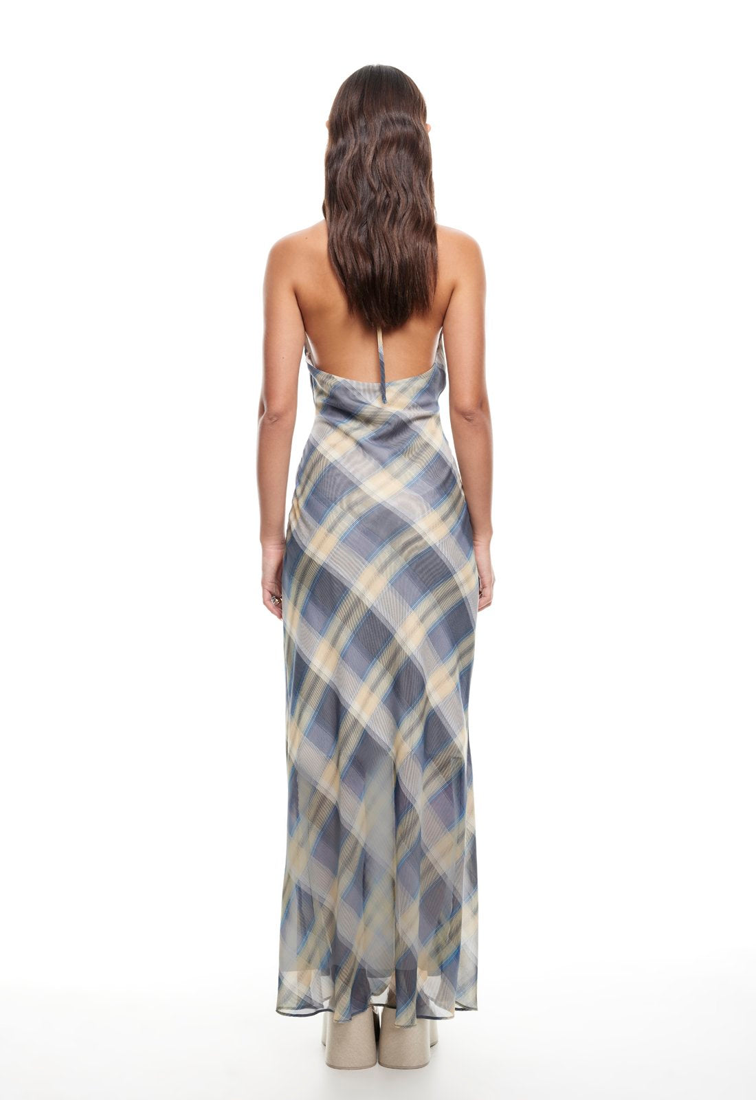 SHORELINE MAXI DRESS - BLUE CHECK