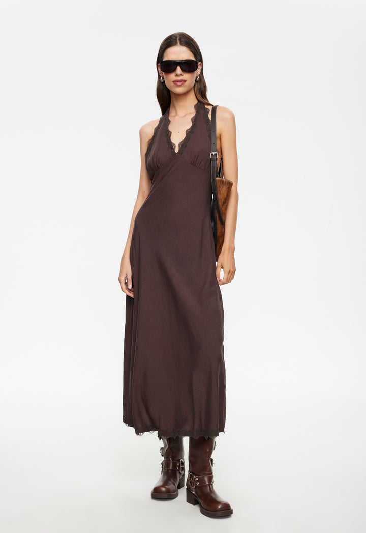 STARS ALIGN MIDI DRESS - BROWN