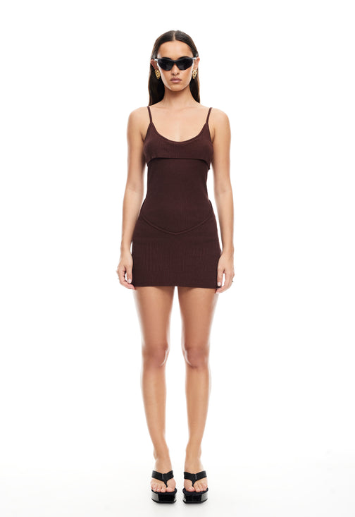 BELLA MINI DRESS - CHOCOLATE