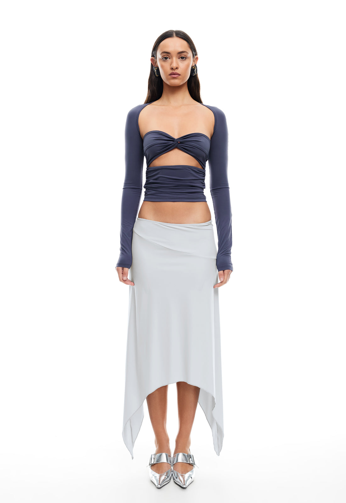 CHERIE MIDI SKIRT - SMOKE