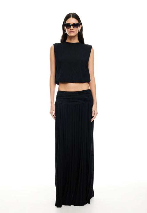 FIELD OF DREAMS MAXI SKIRT - ONYX