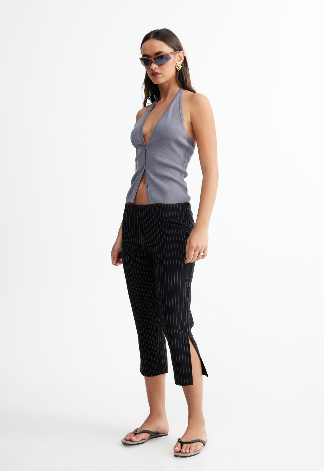 LEO CAPRI - ONYX PINSTRIPE