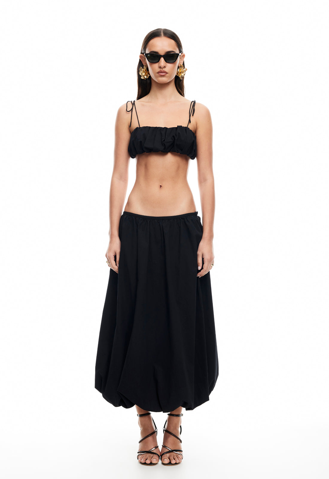 INTUITION BUBBLE MIDI SKIRT - ONYX