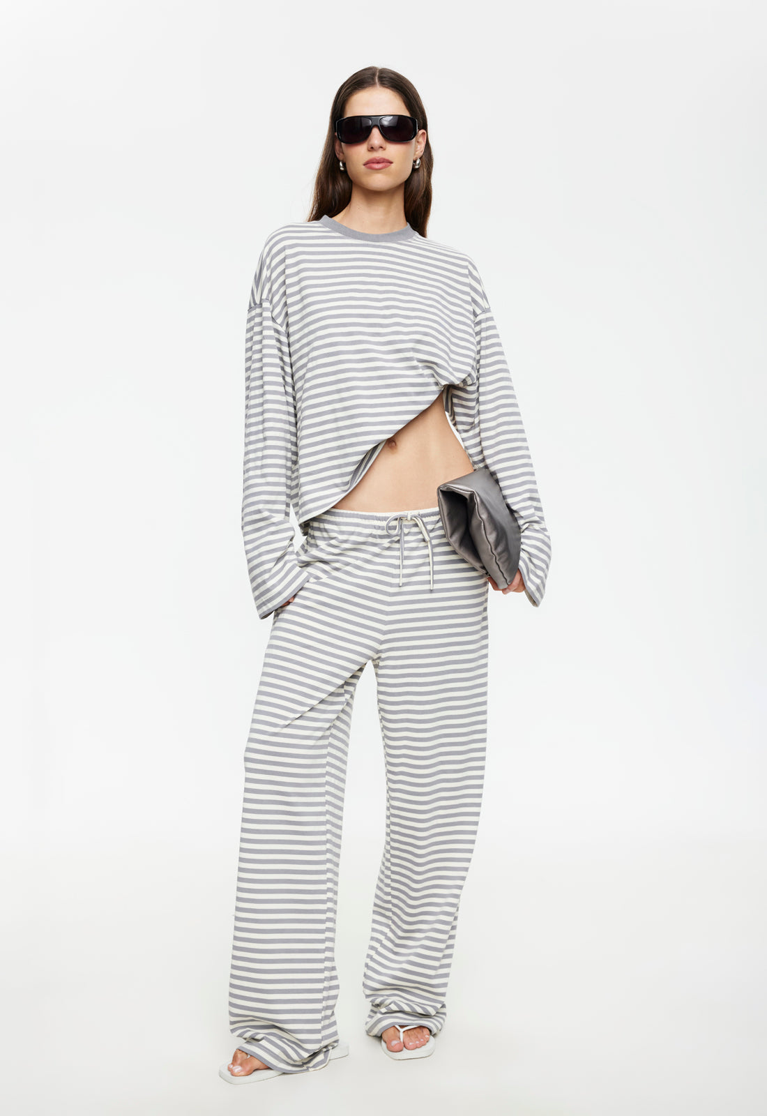 BLOOM LONG SLEEVE - ASH STRIPE