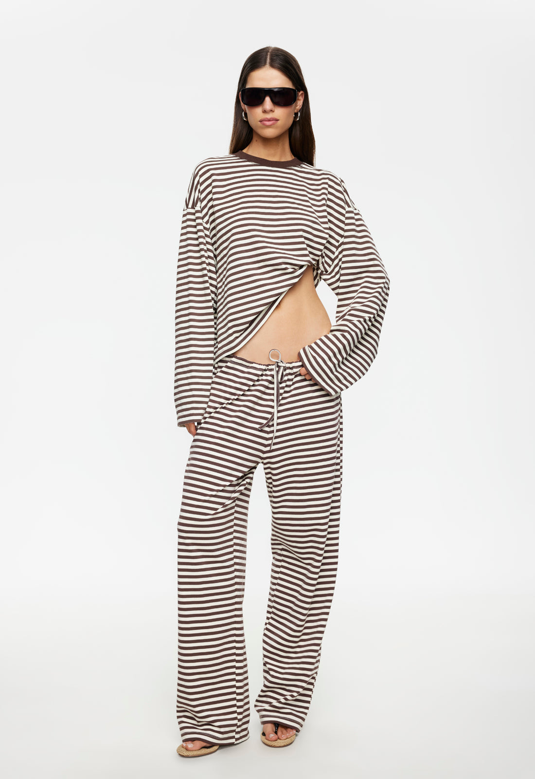 BLOOM PANT - DARK CHOCOLATE STRIPE
