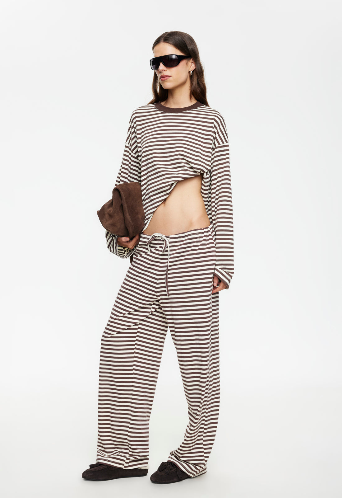 BLOOM PANT - DARK CHOCOLATE STRIPE
