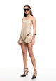 NEW YORK BANDANA TOP  - CAMEL