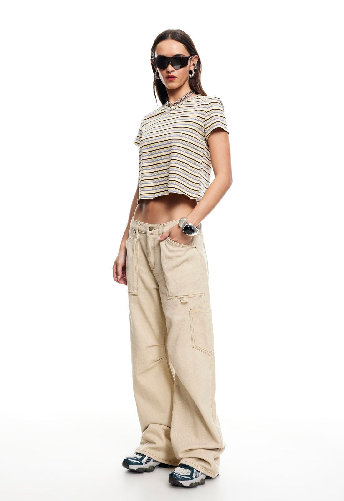 NORTH LIGHT TEE - YELLOW STRIPE