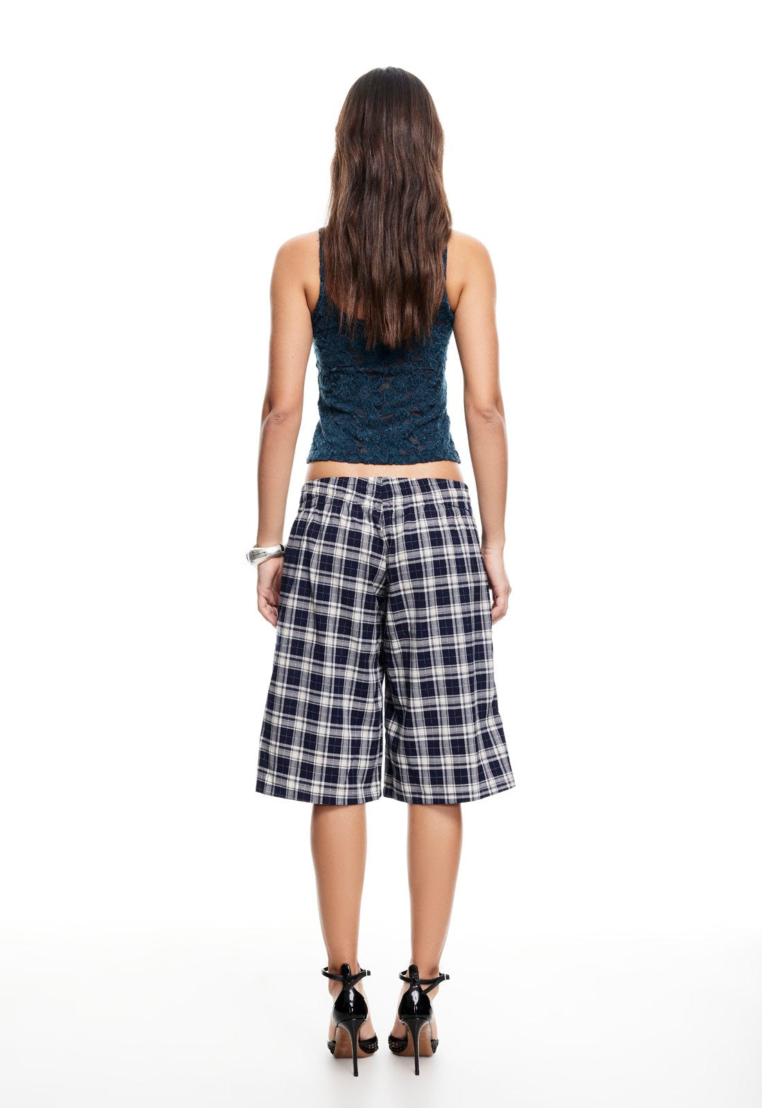 SEVIGNEY LONG SHORT  - NAVY CHECK