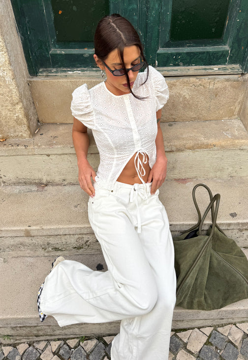 BARDOT TOP - PORCELAIN
