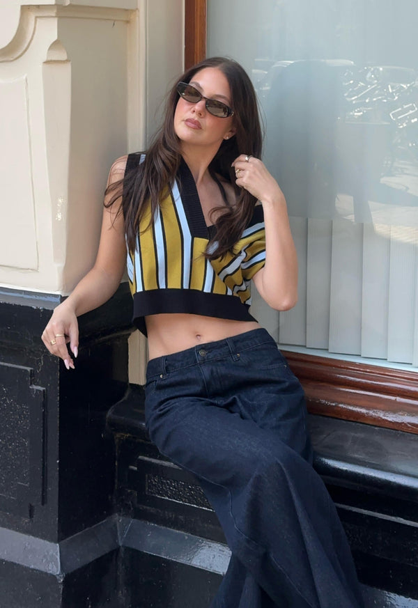 MALIBU BOYFRIEND VEST - EARTH STRIPE