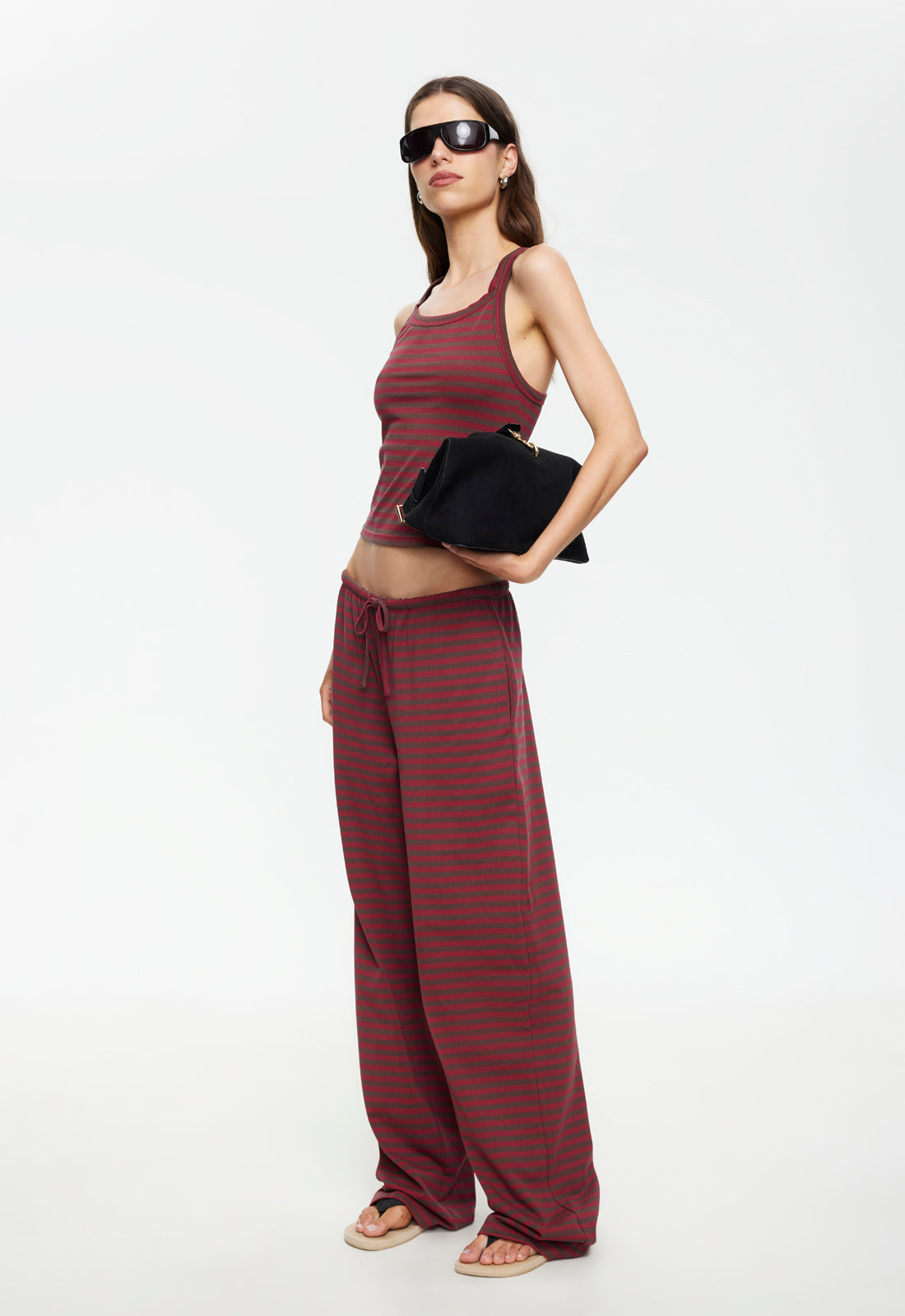 LUCKY CAMI - CHOCOLATE WINE STRIPE