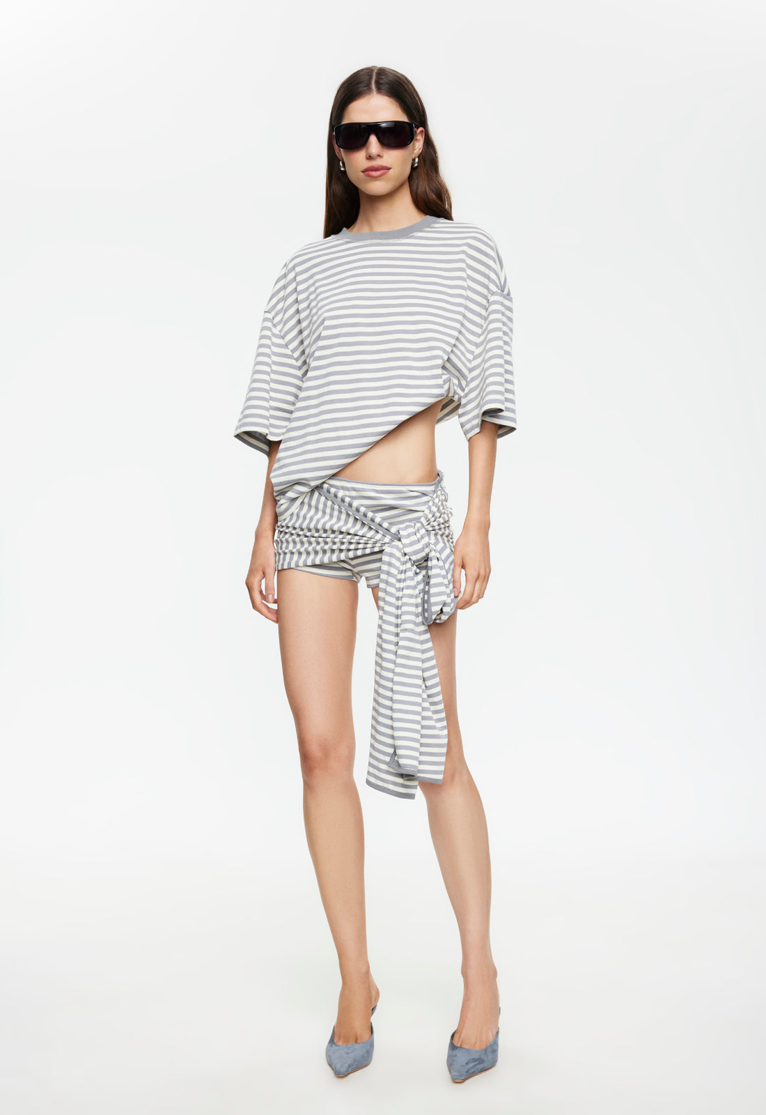 BLOOM SKORT - ASH STRIPE
