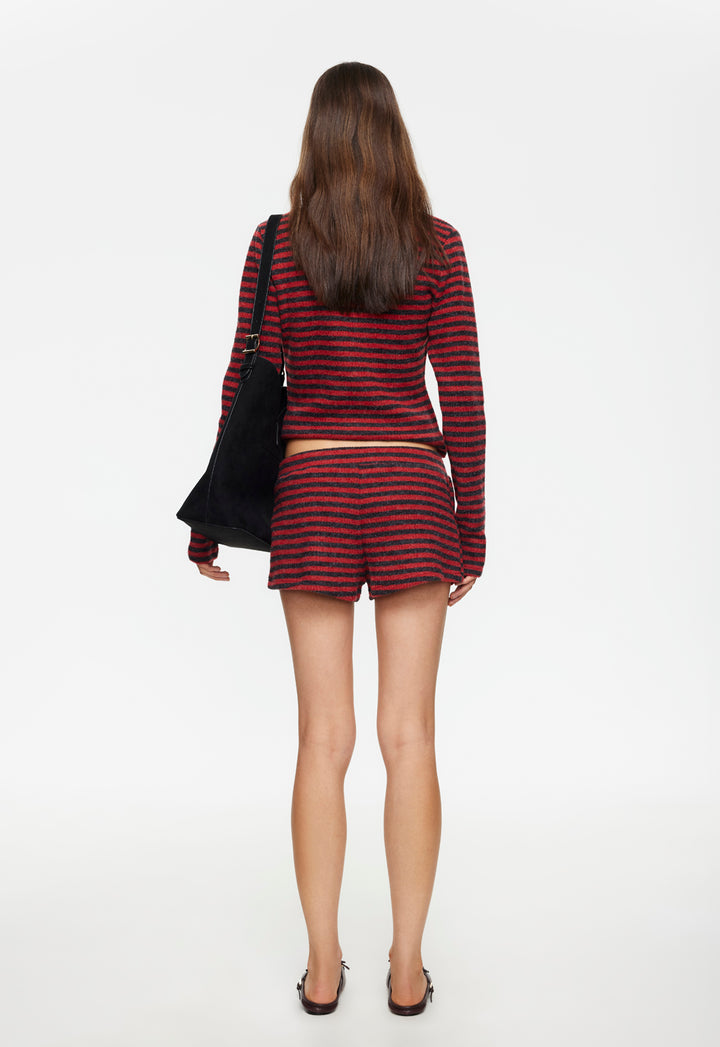 HOUSEWIFE KNIT SHORT - CRIMSON STRIPE