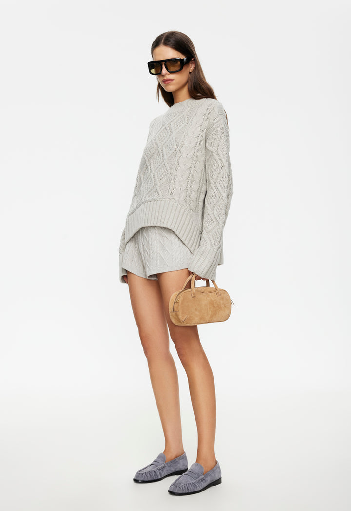 HOUSEWIFE KNIT SHORT - ASH CABLE