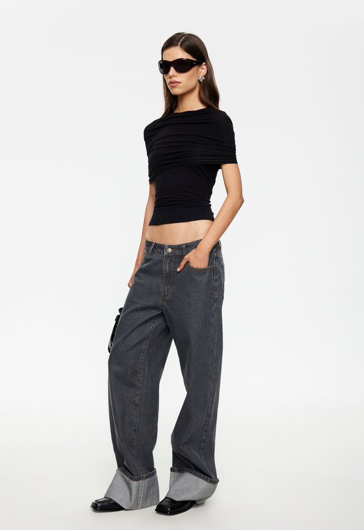 TOP MODEL CUFFED JEAN - CHARCOAL