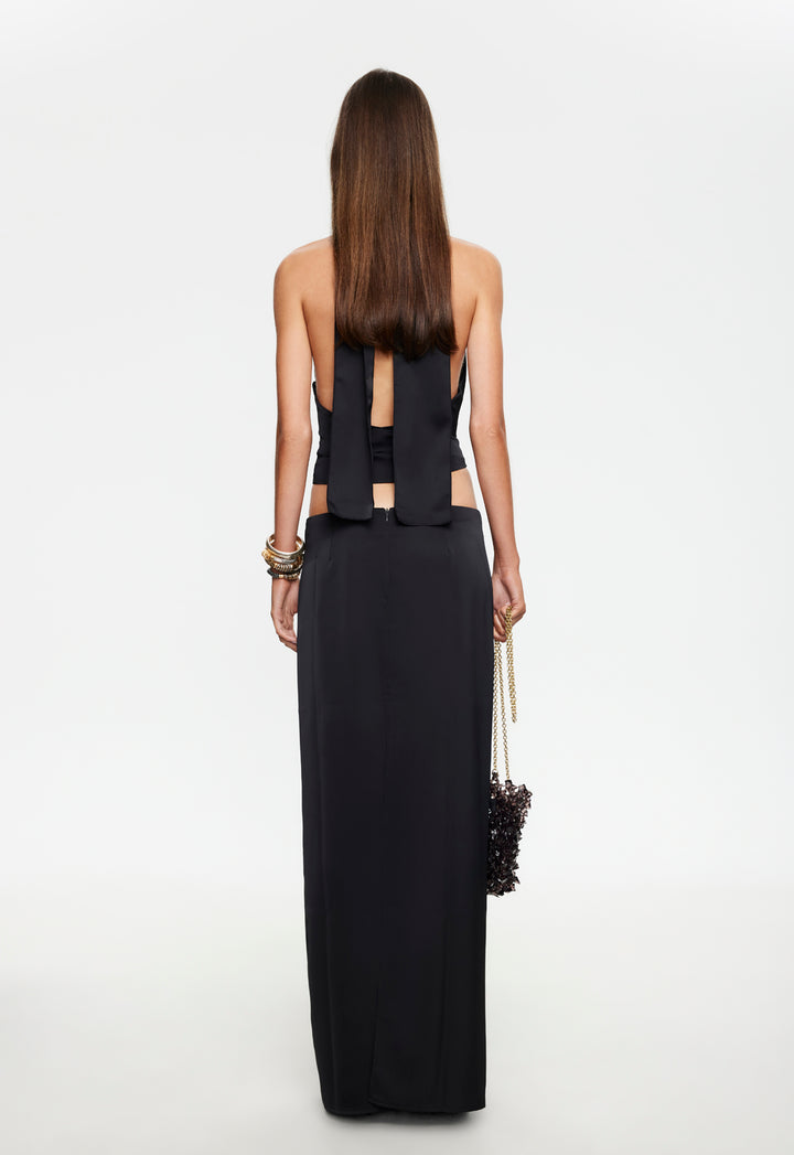 FRONT ROW MAXI SKIRT - NOIR