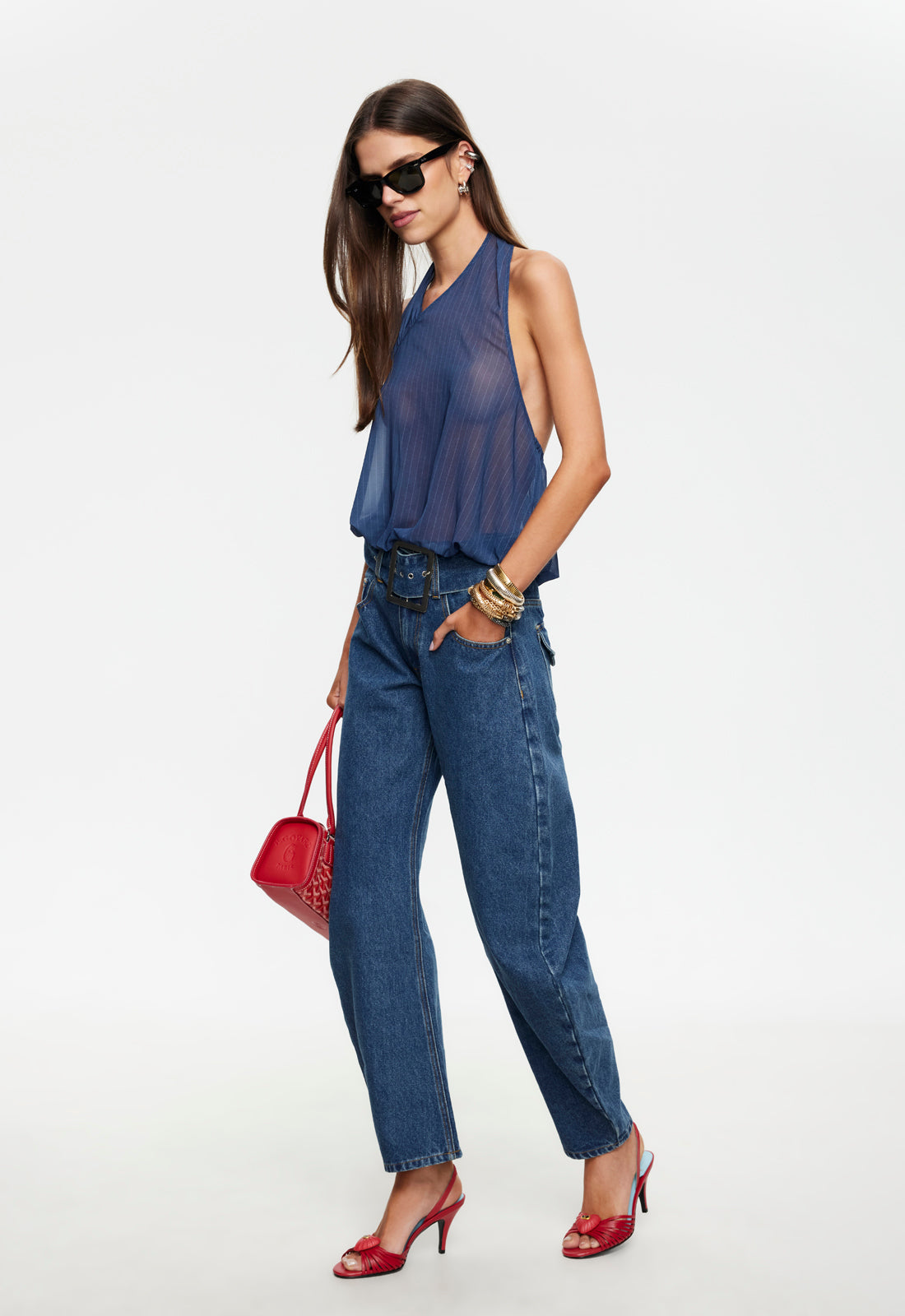 TALLULAH HALTER - PITCH PINSTRIPE