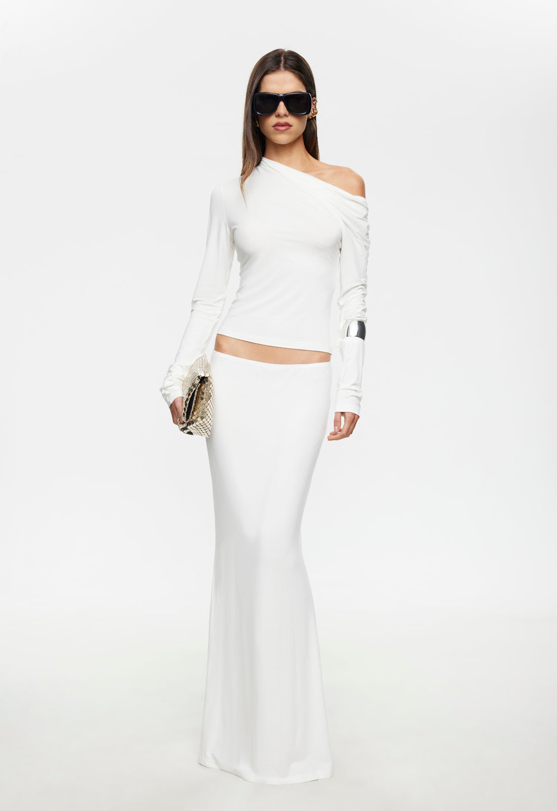 ECLIPSE MAXI SKIRT - BIANCO