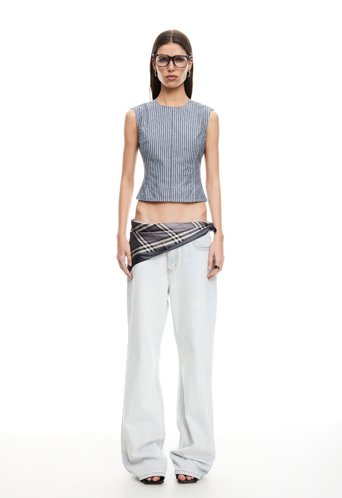 COUNTRYSIDE TOP - CHARCOAL STRIPE