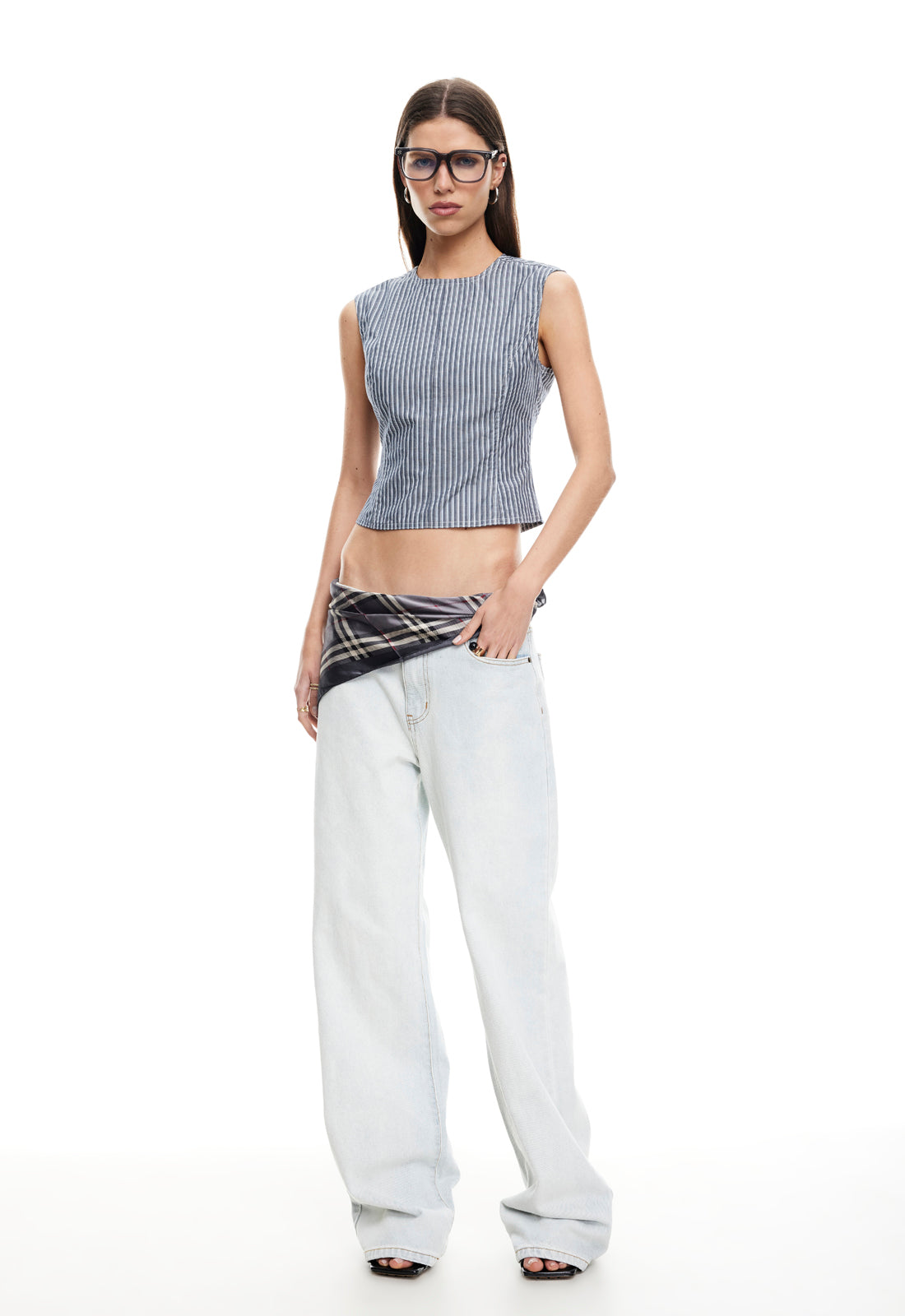 COUNTRYSIDE TOP - CHARCOAL STRIPE