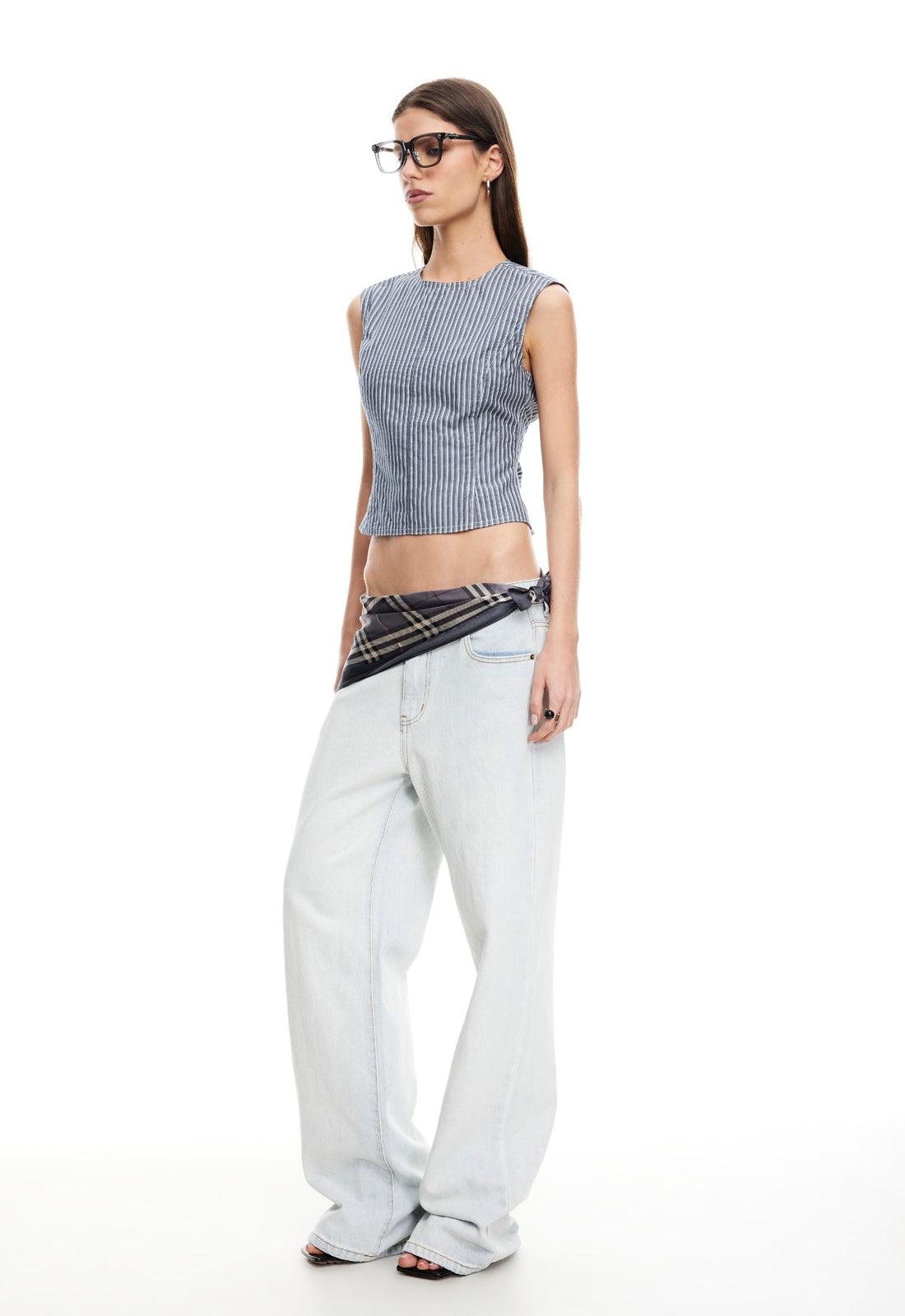 COUNTRYSIDE TOP - CHARCOAL STRIPE
