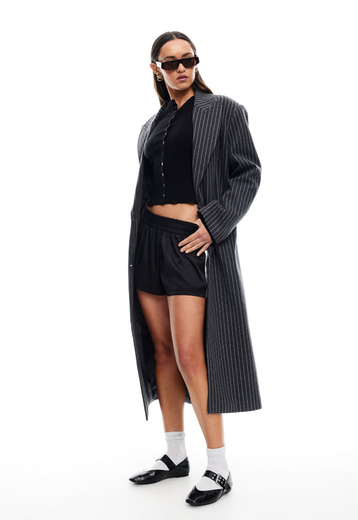 OLSEN COAT - ONYX PINSTRIPE