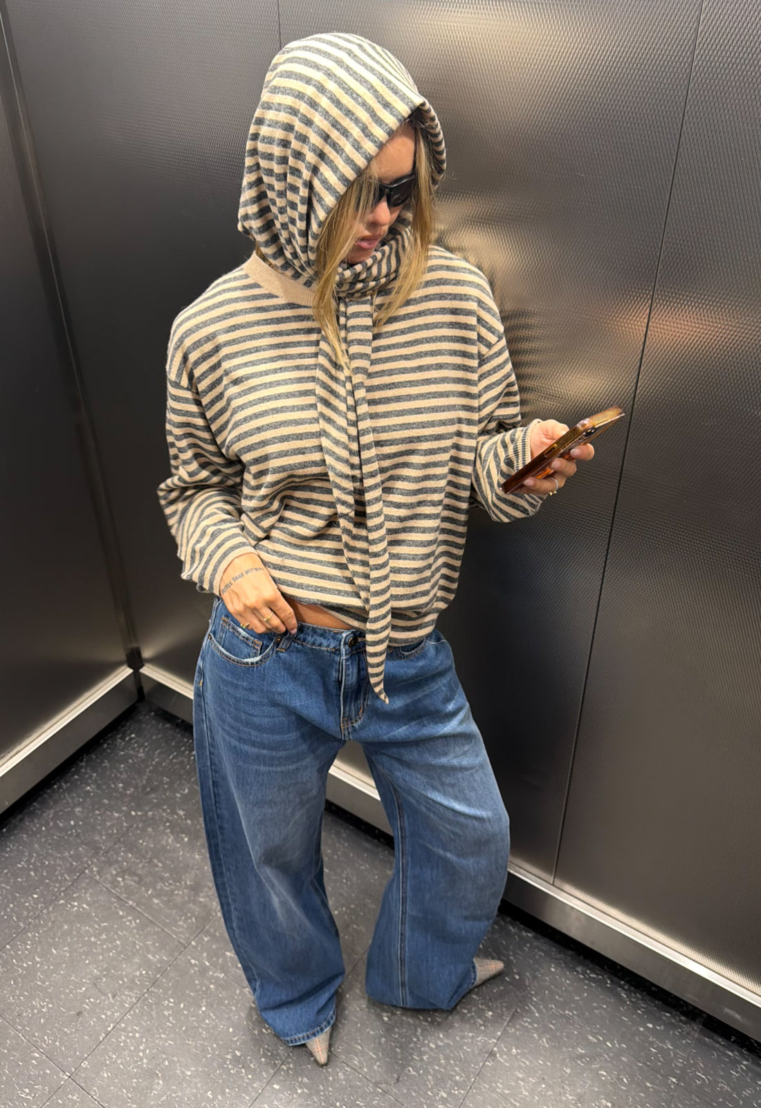 OLSEN KNIT - SLATE STRIPE