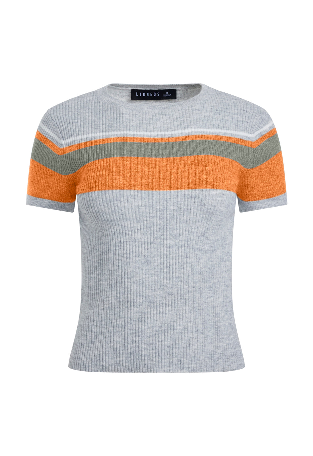 KISS & TELL KNIT TEE - SAFARI STRIPE