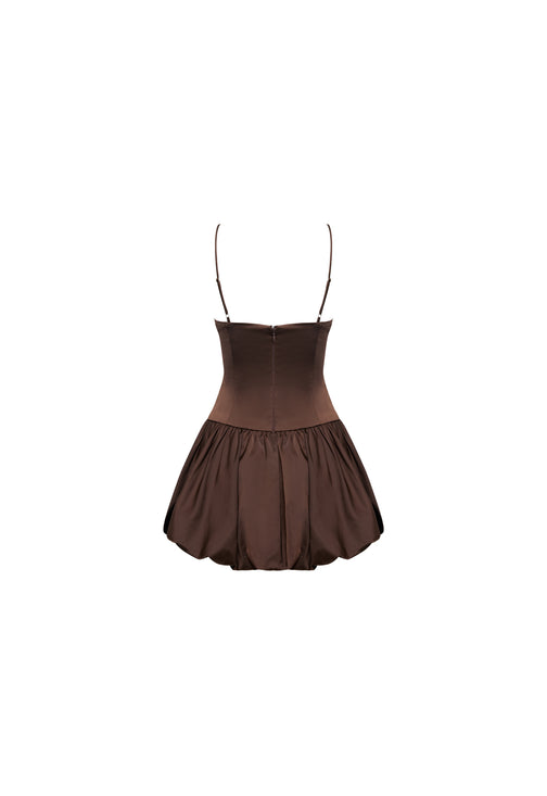 DOLLHOUSE MINI DRESS - COFFEE