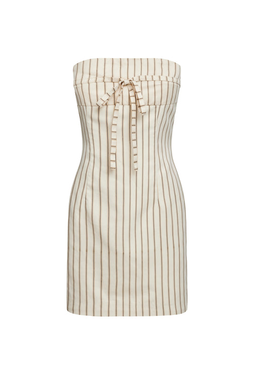 CLUB LIONESS MINI DRESS - CREAM STRIPE