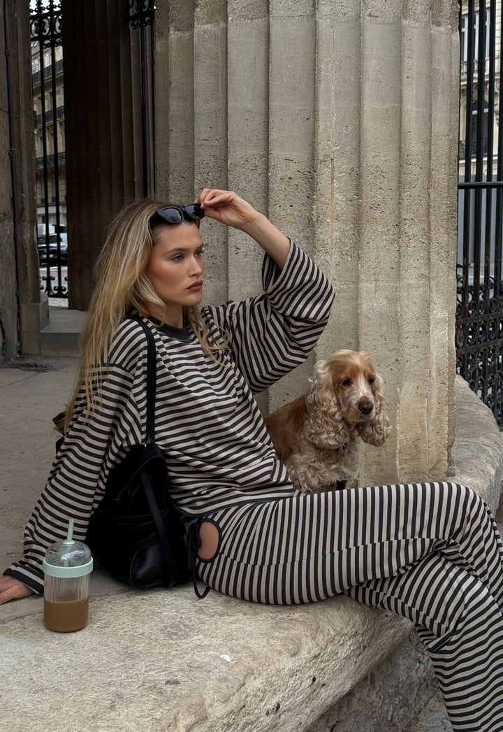 BLOOM LONG SLEEVE - SLATE STRIPE