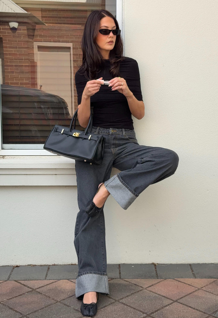 TOP MODEL CUFFED JEAN - CHARCOAL