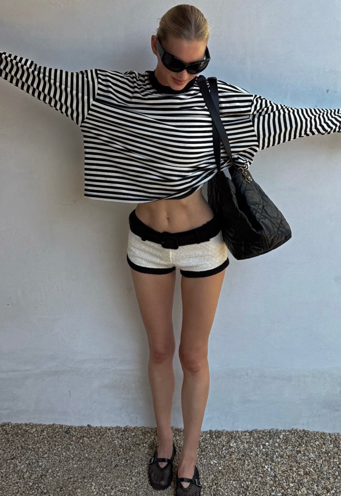 AFTERGLOW MINI SHORT - PORCELAIN TWEED