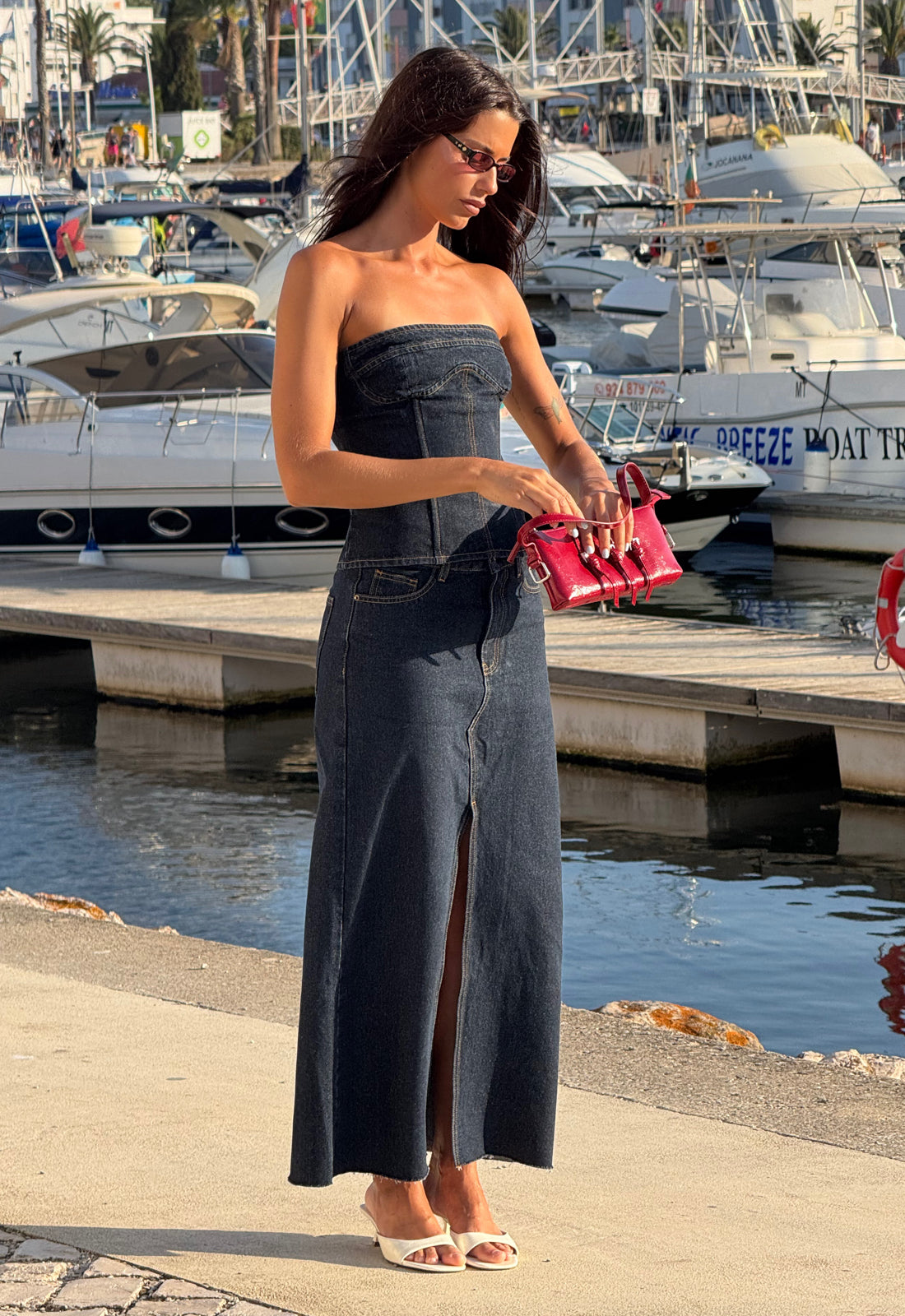 SWEETNESS STRAPLESS TOP - INDIGO